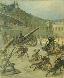 War trophies in the courtyard of les Invalides, in 1917. Creator: E Chaperon