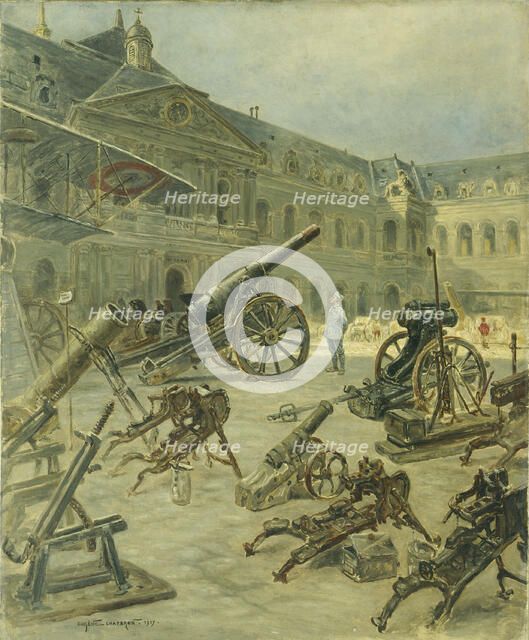 War trophies in the courtyard of les Invalides, in 1917. Creator: E Chaperon.