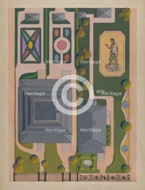 Ward and Green Gardens, c. 1936. Creator: Meyer Goldbaum.