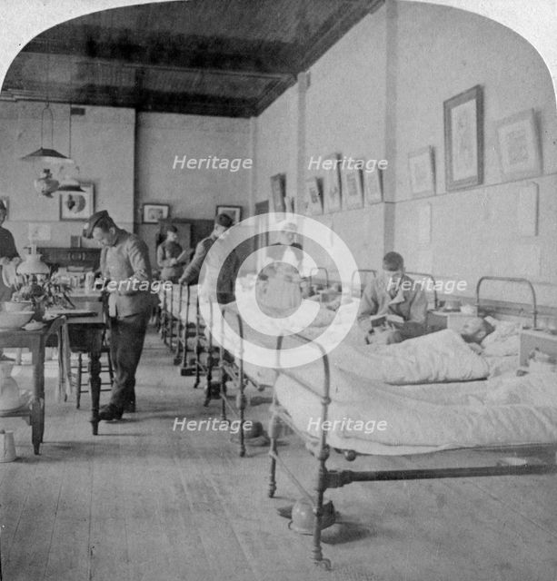Ward in General Hospital No 10, formerly Grey's College, Bloemfontein, South Africa, 1901. Artist: Underwood & Underwood