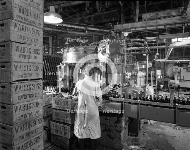 Ward & Sons soft drink bottling plant, Swinton, South Yorkshire, 1960. Creator: Michael Walters.