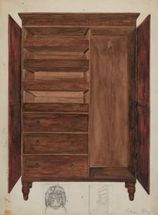 Wardrobe, John Marshall's, c. 1937. Creator: Edna C. Rex
