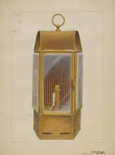 Wardroom Lamp from "Constitution", c. 1937. Creator: James M. Lawson