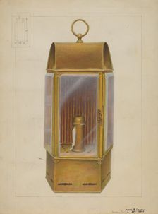 Wardroom Lamp from "Constitution", c. 1937. Creator: James M. Lawson