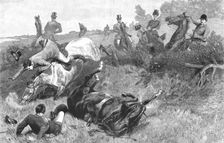 'Ware Wire!'- An incident in the Hunting Field 1890. Creator: Unknown