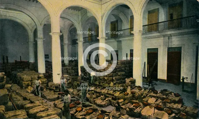 Warehouse of Leaf Tobacco, Havana, Cuba, c1910s. Artist: Unknown