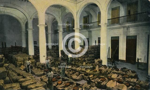 Warehouse of Leaf Tobacco, Havana, Cuba, c1910s. Artist: Unknown