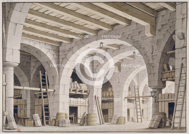 Warehouse, decoration from Giuseppe Verdi's Il corsaro, c1780-1800. Creator: Giorgio Fuentes.