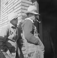 Warehouse used as distributing office for FSA relief grants, Bakersfield, California, 1938. Creator: Dorothea Lange