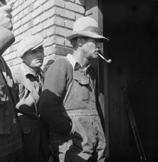 Warehouse used as distributing office for FSA relief grants, Bakersfield, CA, 1938. Creator: Dorothea Lange