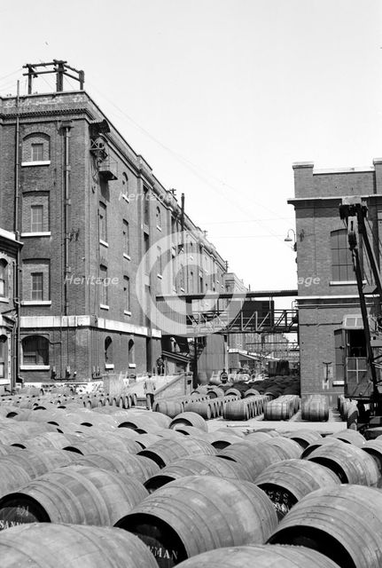 Warehouses at the Wine Gauging Ground, North Quay, London Docks, c1945-c1965. Artist: SW Rawlings