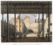 Warehouses etc at the end of the Tunnel towards Wapping Liverpool, 1832-1833. Artist: SG Hughes