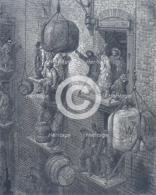 'Warehousing in the City', 1872. Creator: Adolphe François Pannemaker.