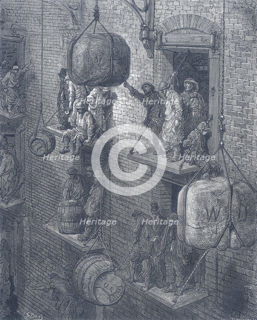 'Warehousing in the City', 1872. Creator: Adolphe François Pannemaker.
