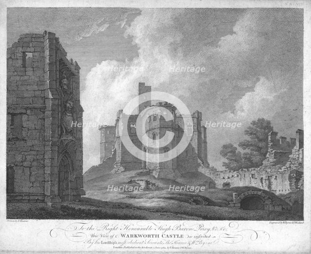 'Warkworth Castle', c1784. Creator: William Byrne.