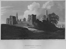 Warkworth Castle, Northumberland 1814. Artist: John Greig