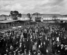 Waring & Gllow munitions factory, White City, Hammersmith and Fulham, London, August 1916. Artist: Adolph Augustus Boucher