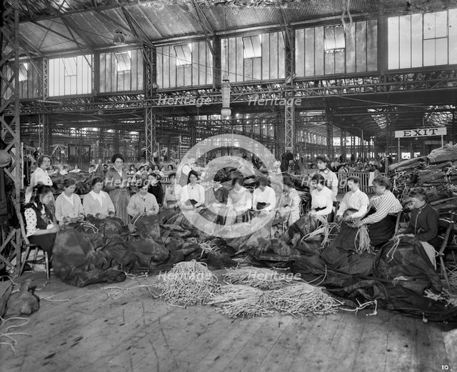 Waring & Gllow munitions factory, White City, Hammersmith and Fulham, London, August 1916. Artist: Adolph Augustus Boucher.