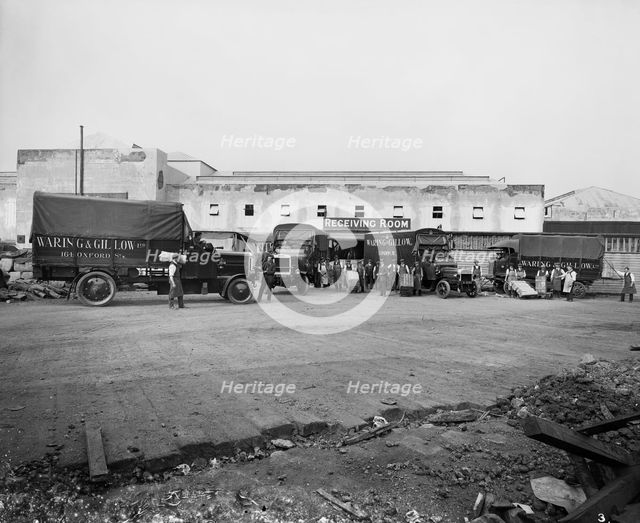 Waring & Gllow munitions factory, White City, Hammersmith and Fulham, London, August 1916. Artist: Adolph Augustus Boucher.