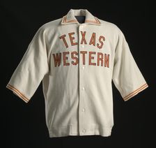 Warm up jacket worn by Jerry Armstrong for Texas Western, 1965-1966. Creator: Unknown