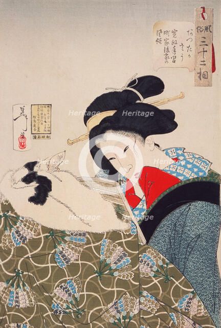 Warm: An Urban Widow of the Kansei Period (1789-1800), 1888. Creator: Tsukioka Yoshitoshi.