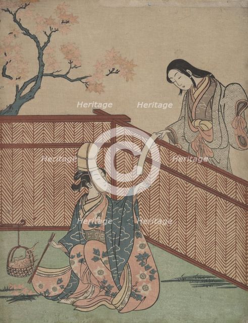 Warming the Sake by Maple Leaf Fire. Creator: Suzuki Harunobu.