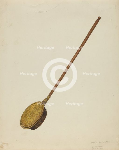 Warming Pan, 1937. Creator: Marie Famularo.