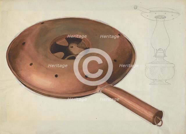Warming Pan, c. 1936. Creator: Beverly Chichester.