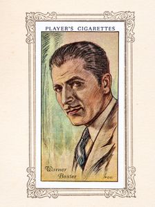 Warner Baxter Collectables Picture of movie stars that came with the Players cigarette packet, 1934. Creator: Unknown