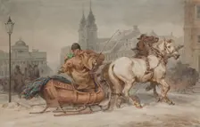 "Warsaw coachman", 1863. Creator: Juliusz Kossak