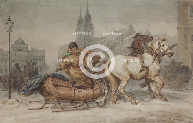 "Warsaw coachman", 1863. Creator: Juliusz Kossak.