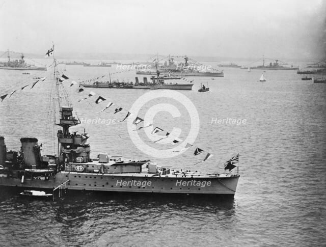 Warships at the Spithead Review, Hampshire, 1924. Artist: Aerofilms.