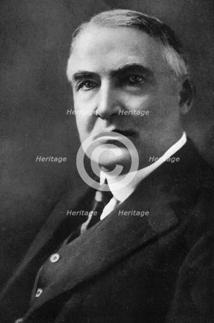 Warren G Harding, 29th President of the United States, (1933). Artist: Unknown
