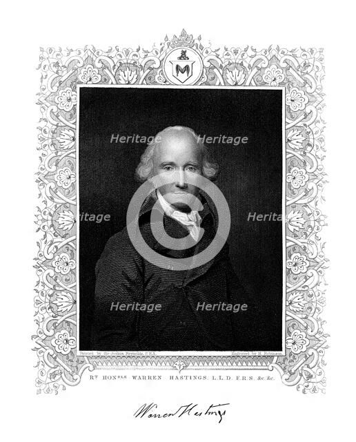 Warren Hastings, English administrator in India, 19th century. Creator: H Robinson.