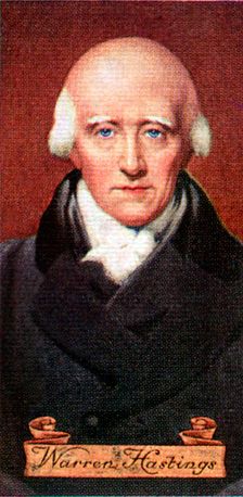 Warren Hastings, taken from a series of cigarette cards, 1935
