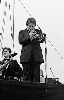 Warren Vache and Scott Hamilton, Capital Jazz Festival, Knebworth, 1982. Artist: Brian O'Connor