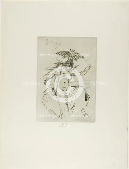 Warrior, 1882. Creator: Félicien Rops.