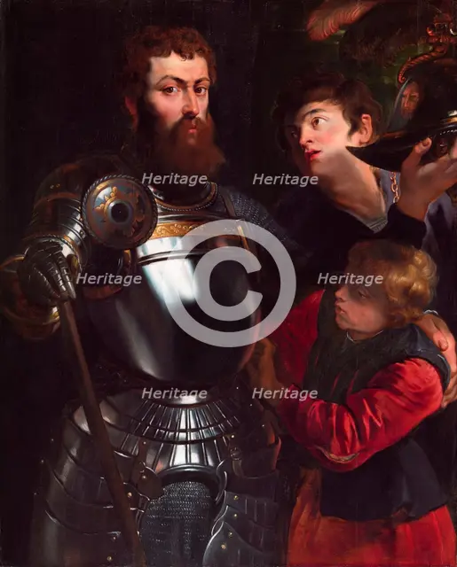 Warrior with Two Pages, c1615. Creator: Peter Paul Rubens.