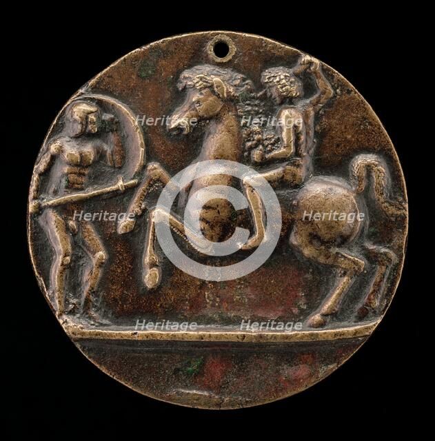 Warrior and Horseman Fighting, late 15th - early 16th century. Creator: Pseudo Melioli.