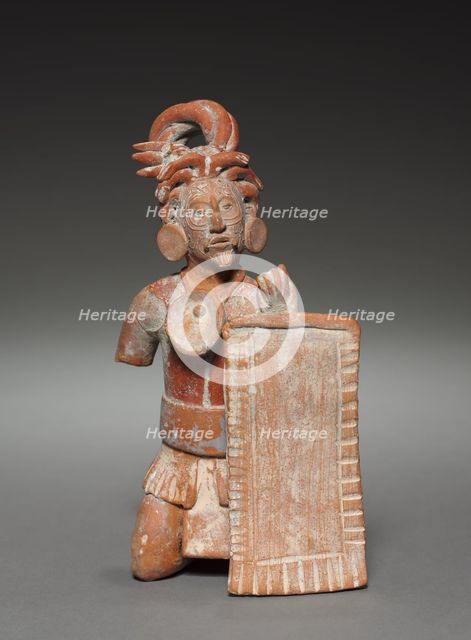 Warrior Figurine with Shield, 600-900. Creator: Unknown.