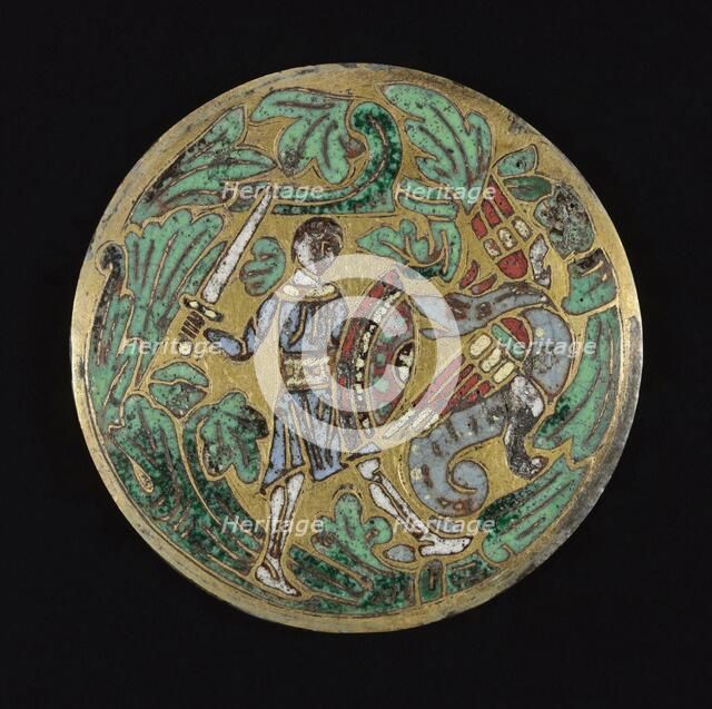 Warrior Fighting a Dragon, c. 1170-1180. Creator: Unknown.