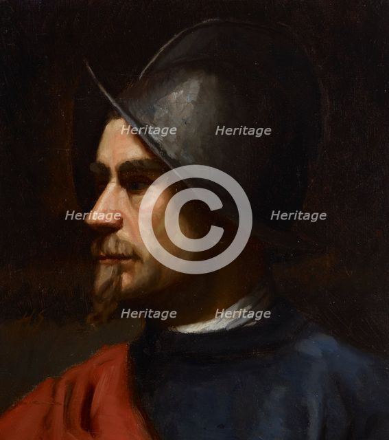 Warrior in Helmet, 1875-1880. Creator: Helene Schjerfbeck.