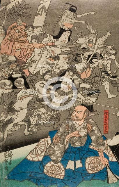 Warrior Minamoto Raiko and the Earth Spider (image 2 of 2), mid 1840s. Creator: Utagawa Kuniyoshi.