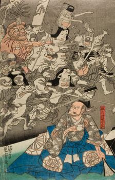 Warrior Minamoto Raiko and the Earth Spider (image 2 of 2), mid 1840s. Creator: Utagawa Kuniyoshi
