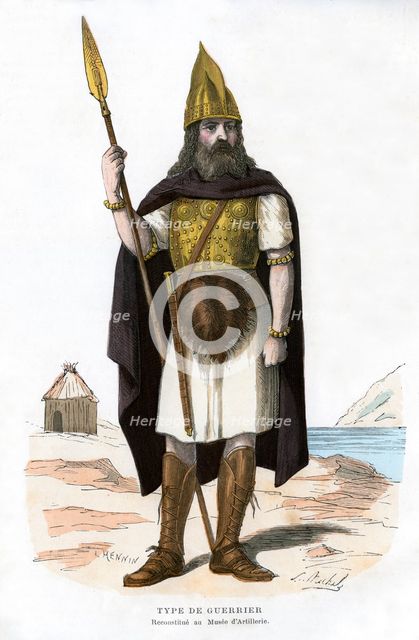 Warrior, possibly Gallic or Frankish, 1882-1884.Artist: Michelz