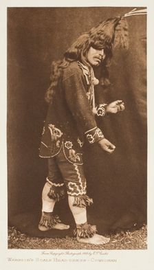 Warrior's Scalp Head-Dress-Cowichan, 1912. Creator: Edward Sheriff Curtis