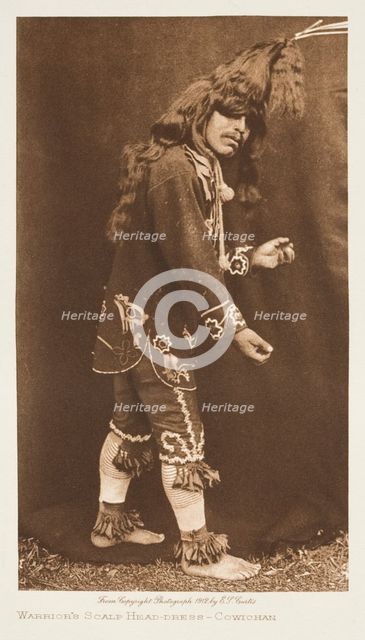Warrior's Scalp Head-Dress-Cowichan, 1912. Creator: Edward Sheriff Curtis.