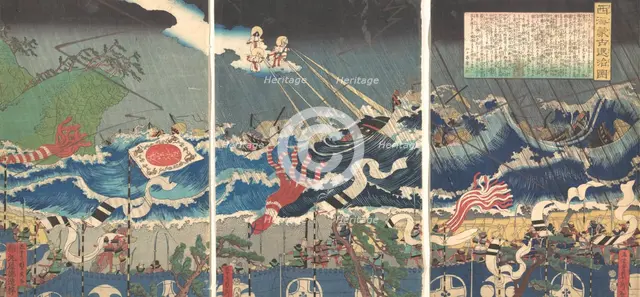 Warrior Scene, 19th century. Creator: Sadahide Utagawa.