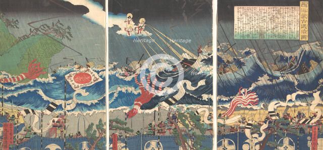 Warrior Scene, 19th century. Creator: Sadahide Utagawa.