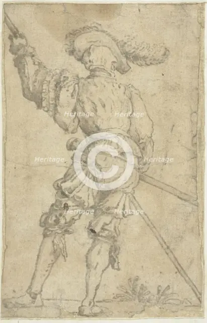Warrior Seen From the Back, n.d. Creators: Filippo Napoletano, Pellegrino Tibaldi.